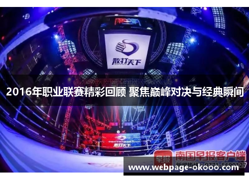 2016年职业联赛精彩回顾 聚焦巅峰对决与经典瞬间